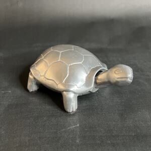 Vtg Cast Aluminum Turtle Trinket Box, Ashtray. Lift off Lid. Mid-Century  Decor